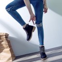 Vinterkängor för kvinnor, jeans med päls J3019 11