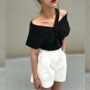 Asymmetrisk crop top för kvinnor B117 4