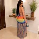 Top y falda de mujer de colores B1119 3