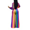 Färgglad randig jumpsuit för kvinnor 4