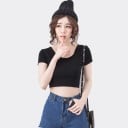Basic crop top för kvinnor 17