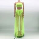 Top corto y falda transparente para mujer 3