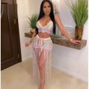 Dámský crop top a sukně B1036 2