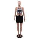 Dámský crop top a sukně B1186 6