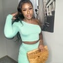 Dámský crop top a sukně B905 7