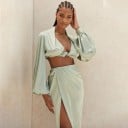 Dámský crop top a sukně B962 5