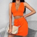 Dámský crop top a sukně B983 4
