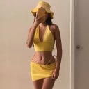 Dámský crop top a sukně B993 7