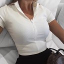 Crop top för kvinnor med dragkedja 5
