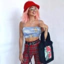 Dámský crop top s anděly A1200 5
