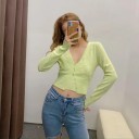 Dámský crop top s dlouhým rukávem A2360 3