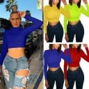 Dámský crop top s dlouhým rukávem B359 5