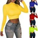 Dámský crop top s dlouhým rukávem B359 6