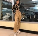 Dámský crop top s květinami B174 3