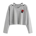 Dámský crop top s květinou J2851 9