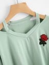 Dámský crop top s květinou J2851 13