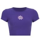 Dámsky crop top s kvetinou A387 2