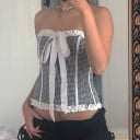 Dámský crop top s mašlí A1245 4