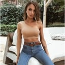 Dámský crop top s odhaleným ramenem A351 6