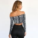 Dámský crop top s odhalenými rameny A820 5