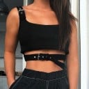 Dámský crop top s pásky 6