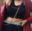 Dámský černý crop top s potiskem A1096 6