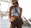 Dámský crop top s potiskem hada 3