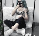 Dámský crop top s potiskem netopýra 3