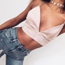 Dámský crop top s velkým výstřihem A1095 6