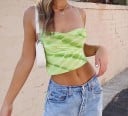 Dámský crop top zelený 2
