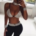 Dámský crop top, pásek a choker 2