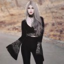 Dámský černý crop top s dlouhými rukávy A1277 6