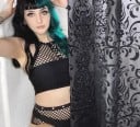 Dámský děrovaný crop top černý 6
