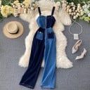 Denim jumpsuit för kvinnor med dragkedja A2585 2