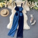 Denim jumpsuit för kvinnor med dragkedja A2585 3