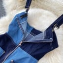 Denim jumpsuit för kvinnor med dragkedja A2585 4