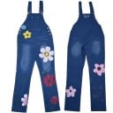 Denim jumpsuit för kvinnor med blommor 4
