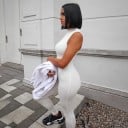 Elastisk ärmlös jumpsuit för kvinnor 6