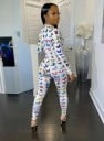 Elastisk jumpsuit för kvinnor med tryck 10