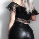 Dámský gotický crop top s krajkou 4