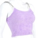 Dámský chlupatý crop top fialový 3