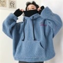 Suéter de cuello alto peludo para mujer 4