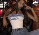Top sin tirantes peludo para mujer 4