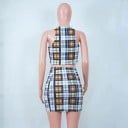 Dámský kostkovaný crop top a sukně B1281 4
