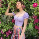 Dámský kostkovaný crop top A1049 4