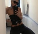 Bluză din piele fără bretele pentru femei 9