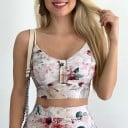Top y falda con estampado floral para mujer B1206 2