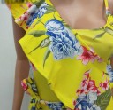Blommig jumpsuit för kvinnor med volanger 4