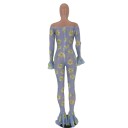 Blommig jumpsuit för kvinnor med volanger 5