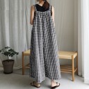 Rutig sommar jumpsuit för kvinnor 4